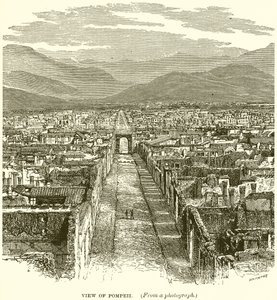 View of Pompeii by English School