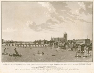 View of Westminster, at the Period of the Building of the Bridge
