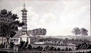 View of a Dutch Garden with a Chinese Pagoda