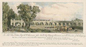 View of a portion of the London and Greenwich Viaduct, where it crosses Corbetts Lane, London by English School