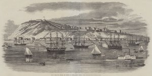 View of the City, Citadel, and Harbour of Quebec, North America by English School