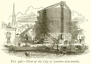 View of the City of London Gas-Works by English School
