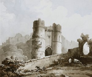View of the Gateway of Carisbrooke Castle, Isle of Wight by English School