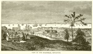 View of the Roadstead, Singapore by English School