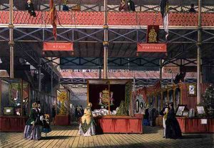 View of the Spain and Portugal sections of the Great Exhibition of 1851, from Dickinson