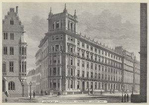 View of the Westminster Chambers, looking West by English School
