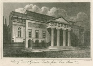 View of the exterior of Covent Garden Theatre, London, from Bow Street by English School