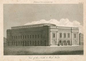 View of the north and west fronts of the Drury Lane Theatre, London by English School
