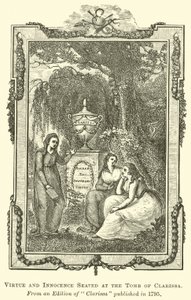 Virtue and Innocence Seated at the Tomb of Clarissa by English School