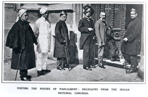 Visiting the Houses of Parliament: Delegates from the Indian National Congress, 1919 by English School
