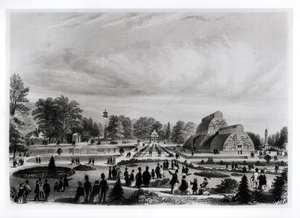 Visitors Viewing the Palm House at Kew Palace, c.1860s by English School