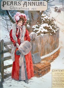 Waiting for the Coach, from the Pears Annual, Christmas 1911 by English School