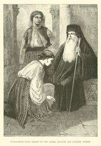 Wallachian Popa, Priest of the Greek Church, and Peasant Women by English School