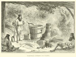Wallachians Distilling Plum Brandy by English School