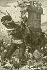 War Elephant in the Army of King Darius by English School