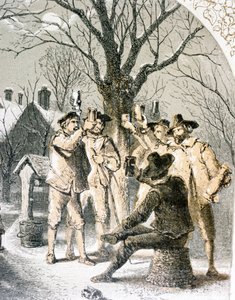 Wassailing the Apple Trees, 1840 by English School