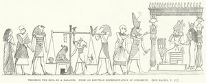 Weighing the Soul in a Balance, from an Egyptian Representation of Judgment by English School