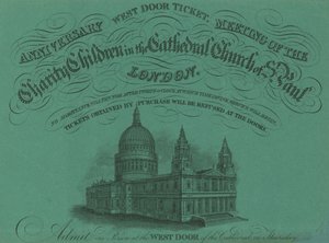 West Door Ticket for the Anniversary Meeting of the Charity Children