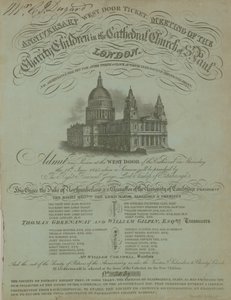 West door ticket for the anniversary meeting of the Charity Children