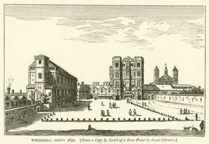 Whitehall About 1650, from a Copy by Smith of a Rare Print by Israel Silvestre by English School