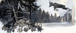 Wild Deer Leaping to Safety