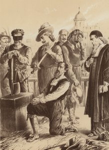 William Viscount Stafford, "He knelt down before the block" by English School