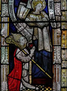 Window Ew depicting a donor - bishop by English School