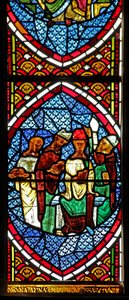 Window depicting a scene of the Mass