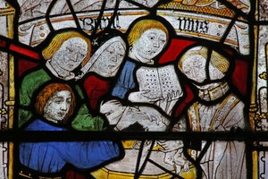 Window depicting the Seven Sacraments: Baptism by English School