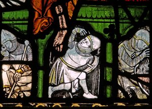 Window N2 depicting the Resurrection - a soldier wakes by English School