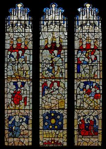 Window N4 depicting the Works of Mercy by English School