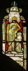 Window depicting the angelic Hierarchy: Archangel by English School