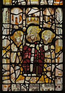 Window depicting St Martin enthroned as a bishop