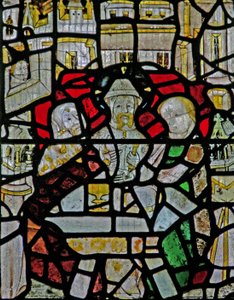 Window Ww depicting a Resurrection Scene: the Supper at Emmaus by English School