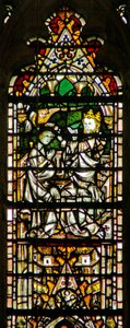 Window depicting the Coronation of the Virgin by English School