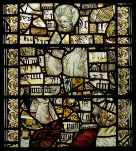 Window depicting a bishop by English School