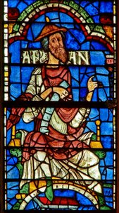 Window depicting a genealogical figure: Aram