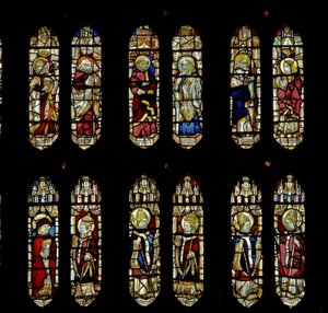 Window depicting saints by English School