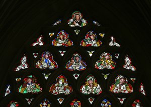 Window depicting Christ with angels carrying Instruments of the Passion by English School