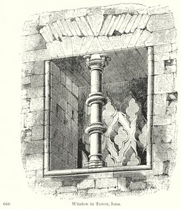 Window in Tower, Iona (engraving)