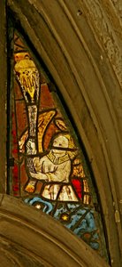 Window depicting an angel with a censer by English School