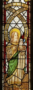 Window depicting the Evangelist: St Matthew by English School