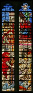 Window w15 depicting the Harrowing of Hell by English School