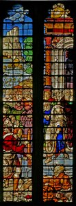 Window w21 depicting the Death of Ananias by English School
