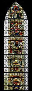 Window w24 depicting the Te Deum - We Praise thee O God