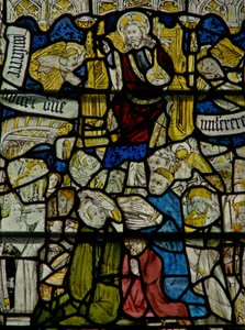 Window w25 depicting the Te Deum by English School