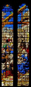 Window w4 depicting the Adoration of the Magi by English School