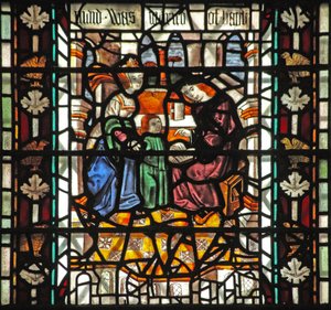 Window W58 depicting St Thomas Becket at school by English School