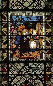 Window W58 depicting a scene from the story of St Thomas Becket - an embarkation scene by English School