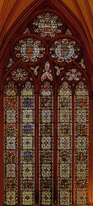 Window depicting scenes from the life of St Thomas Becket: also St Margaret, St Nicholas, St John Baptist and St Edmund by English School